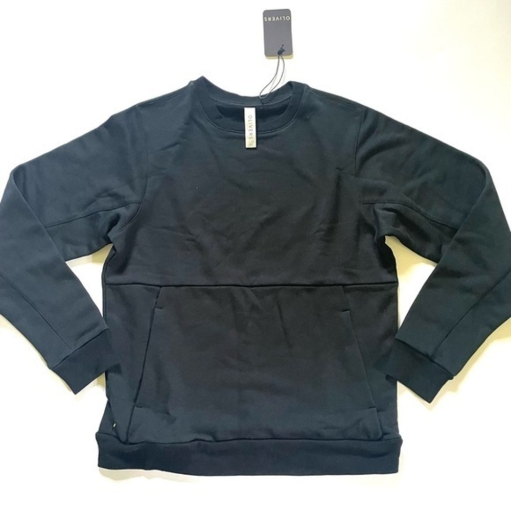 New Oliver’s Mens Transit Crewneck Sweatshirt Black Size Small